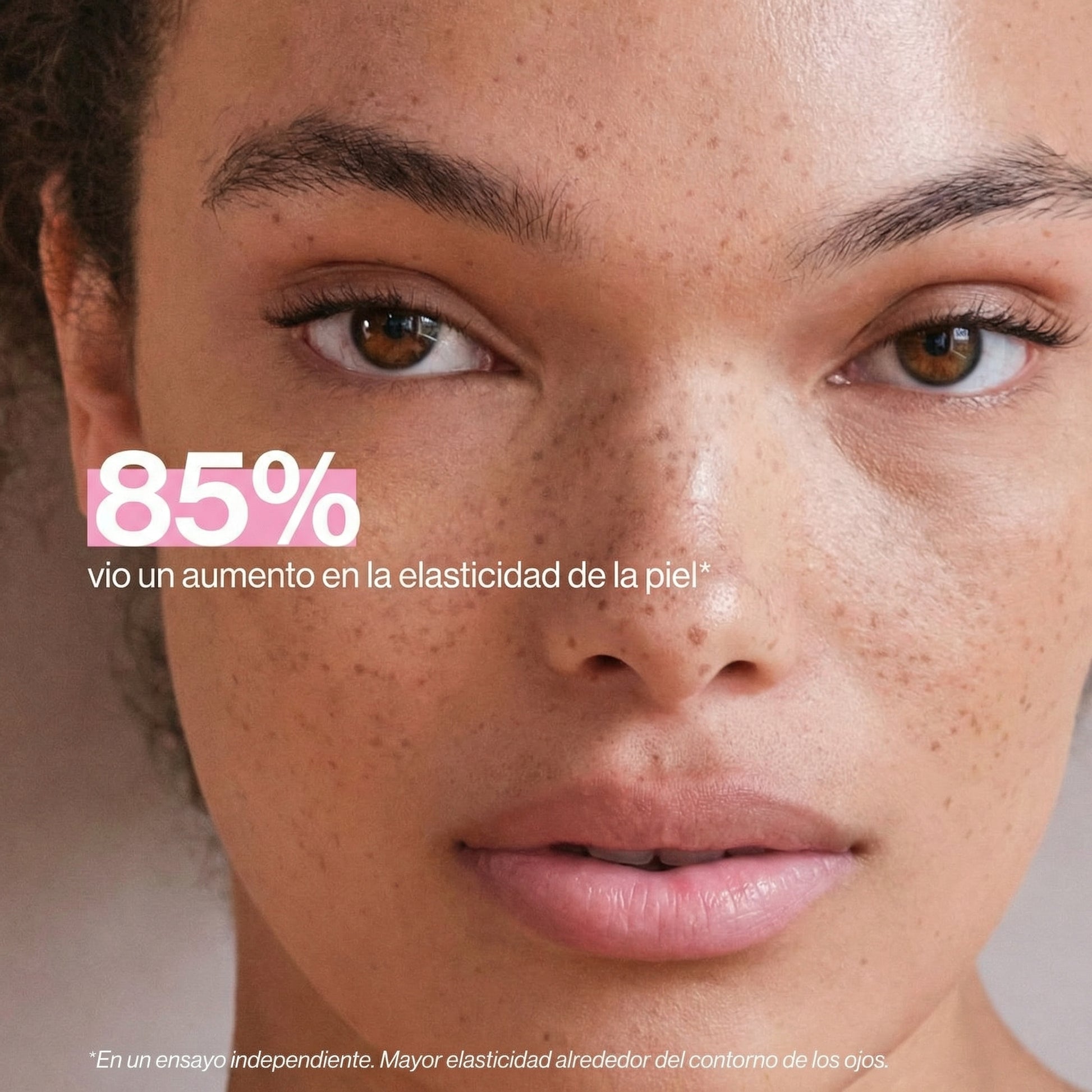 Gráficos y resultados clínicos de Skin Collagen Support, que demuestran una mejora en la resiliencia de la piel y una reducción en la profundidad de las arrugas tras el uso continuado del suplemento.